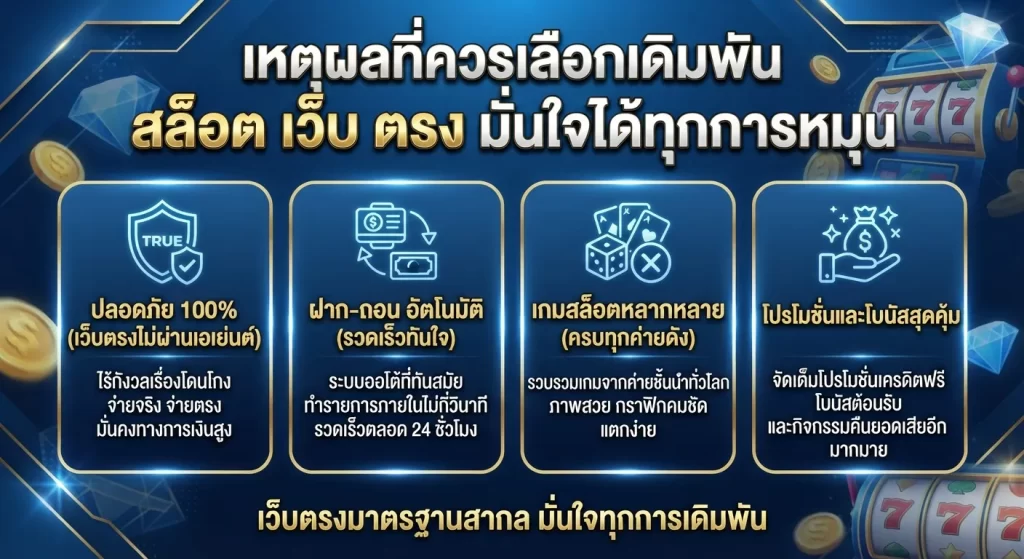 เหตุผลที่ควรเลือกเดิมพัน สล็อต เว็บ ตรง มั่นใจได้ทุกการหมุน